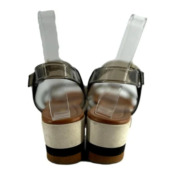 Fendi Black White & Tan Flat Platform Sandal  European Size 37  EUCEUC - Picture 6 of 12